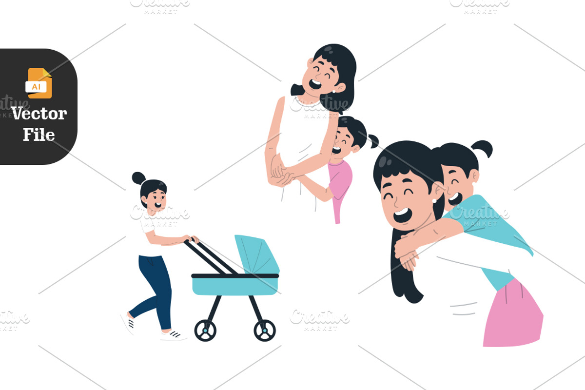 Mother’s Day 21 Vector illustration, a Seasonal Illustration by Peacock_design (Photo 6 of 8)