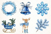 Blue Christmas Clipart, an Illustration by Pixels.Craft (Thumbnail 3 of 7)