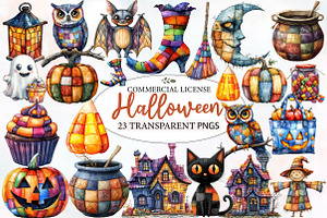 Patchwork Halloween,Clipart, an Illustration by Designworld