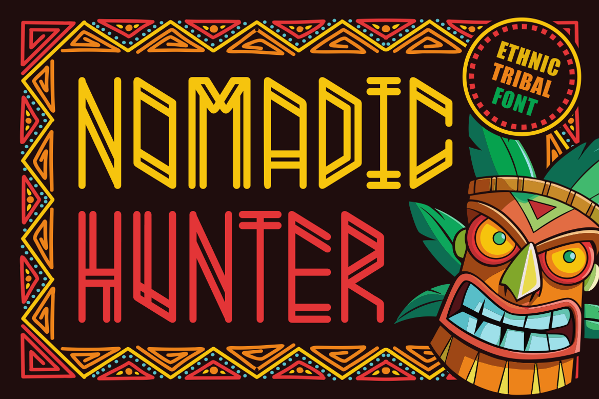 Nomadic Hunter Ethnic Font, a Font by PutraCetol Studio (Photo 1 of 5)