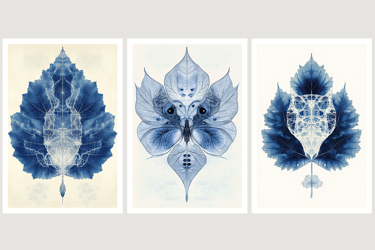 Role Co. Cyanotype Leaf in Symmetry, a Texture Illustration by milatovar (Photo 4 of 21)
