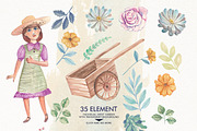 Watercolor Sweet Garden, an Illustration by Graphobia (Thumbnail 2 of 9)