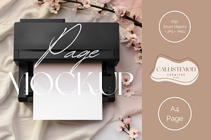 Soft Blush A4 Printer Mockup PR001