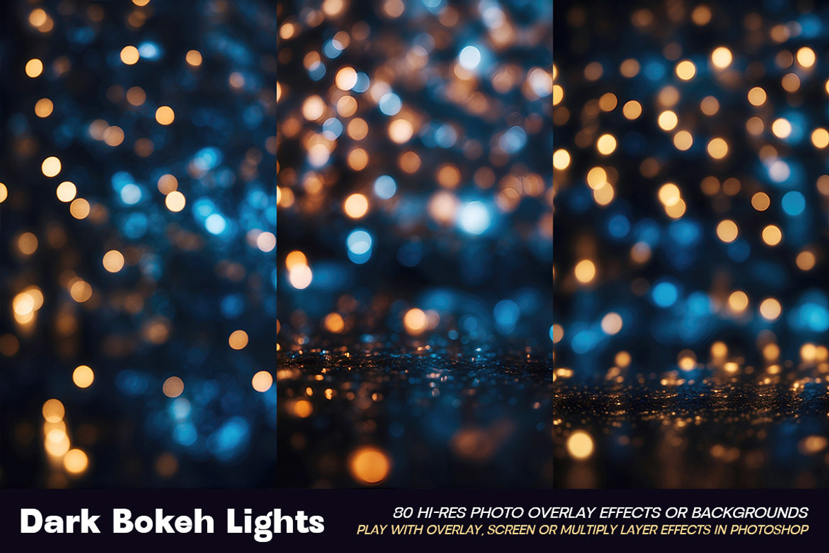 Dark Bokeh Photo Overlay Effects, a Background Graphic by Deeezy (Photo 9 of 14)