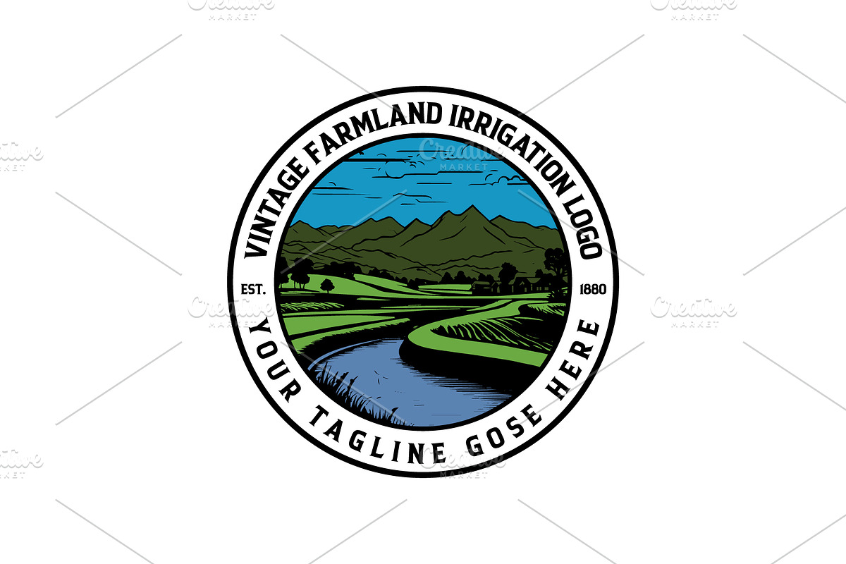 vintage farmland irrigation logo, a Food Illustration by e-artdesign (Photo 4 of 4)