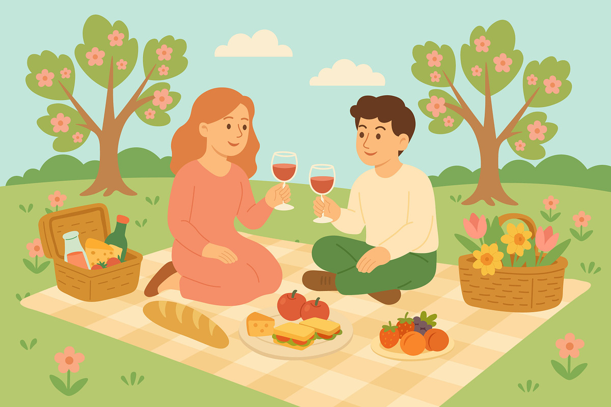 Spring Picnic, a Seasonal Illustration by ananastya (Photo 4 of 10)