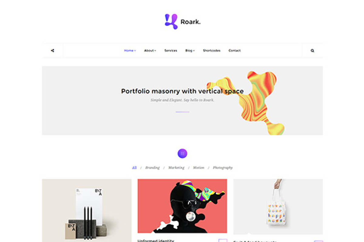 Roark - Minimal Portfolio WordPress, a WordPress Template by myshopkit (Photo 4 of 14)