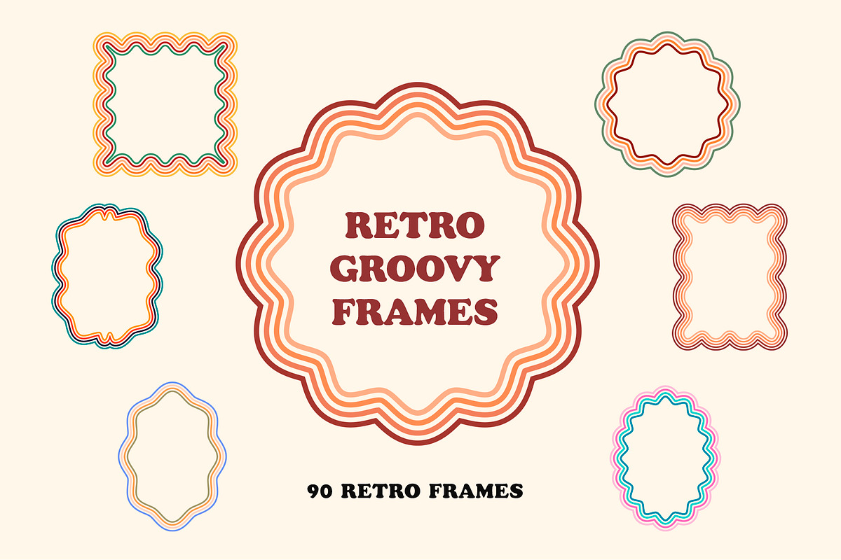 Retro Groovy Frames, a Background Graphic by MilyArt (Photo 1 of 5)