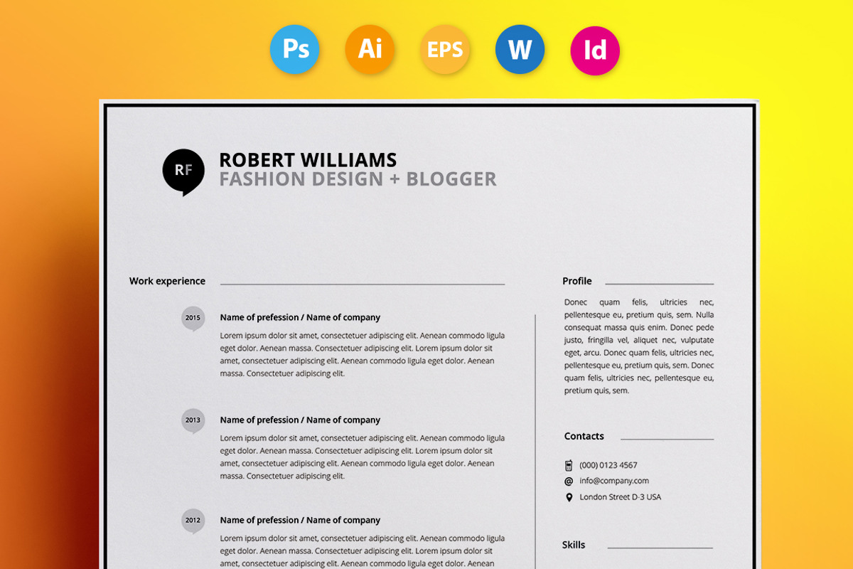 Resume / CV - Williams, a Resume Template by 3Angle (Photo 1 of 4)