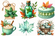Mint Fresh Green Autumn Clipart, an Illustration by OK Design (Thumbnail 3 of 5)