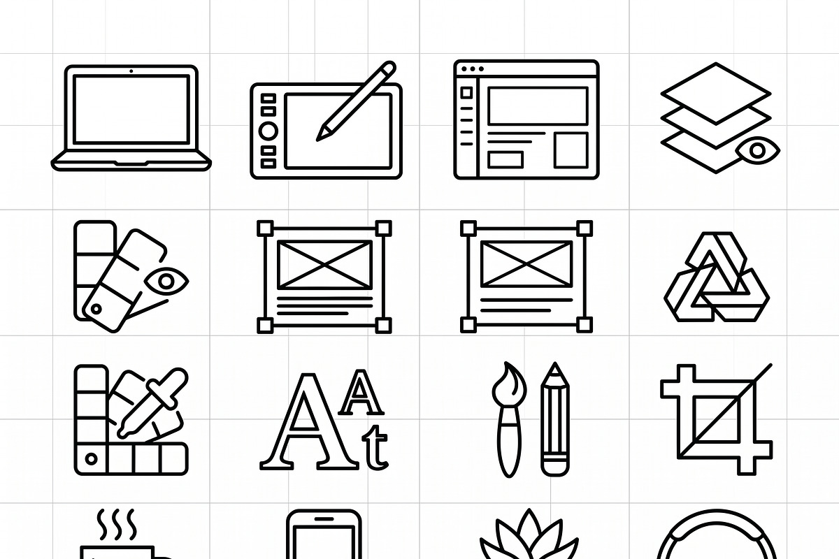 vector Bunles Designer Icon Set, an Outline Icon by adenpinkstore (Photo 14 of 14)