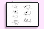 Procreate male eyes brushes, a Brush Add-On by KsTumanova (Thumbnail 3 of 3)