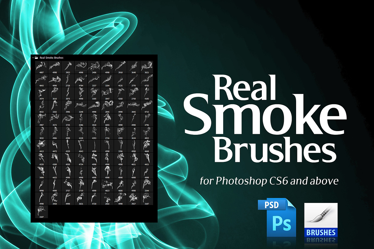 100 Real Smoke Brushes for Photoshop, a Brush Add-On by Creative Graphics (Photo 10 of 11)