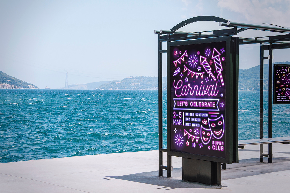 Carnival party posters set, a Decorative Illustration by Good Studio (Photo 9 of 9)