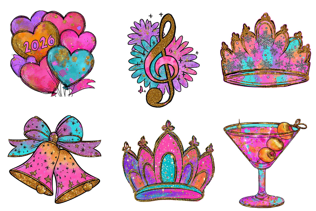 New Year Clipart, an Illustration by CreationArt (Photo 2 of 5)