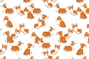 Lovely Corgi Dogs: cliparts & more, a Background Graphic by NKTN graphics (Thumbnail 5 of 7)