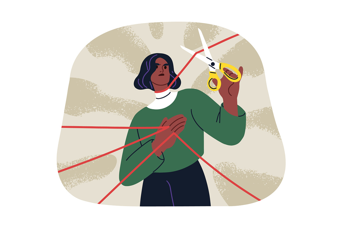 People cut ties, psychology concept, a Person Illustration by Good Studio (Photo 3 of 6)