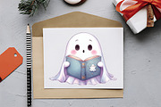 Ghost with Book Clipart, an Illustration by RobertsArt (Thumbnail 5 of 7)