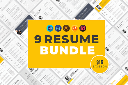 9 in 1 Resume, CV/Curriculum Vitae