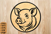 Pig Head Circle SVG, an Object Graphic by DreamCafeArt (Thumbnail 1 of 4)