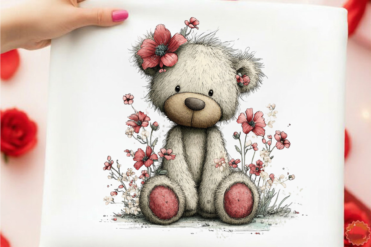 Whimsical Easter Teddy Bear Clipart, an Illustration by designcity5 (Photo 5 of 5)