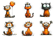 Quirky Cats Sublimation Clipart, an Illustration by Dream Creation (Thumbnail 4 of 7)
