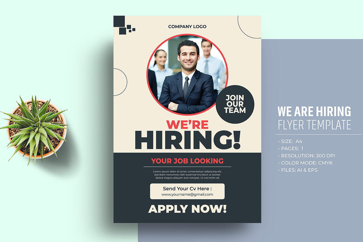 We Are Hiring Flyer Template, a Flyer Template by Sharifull11 (Photo 1 of 3)
