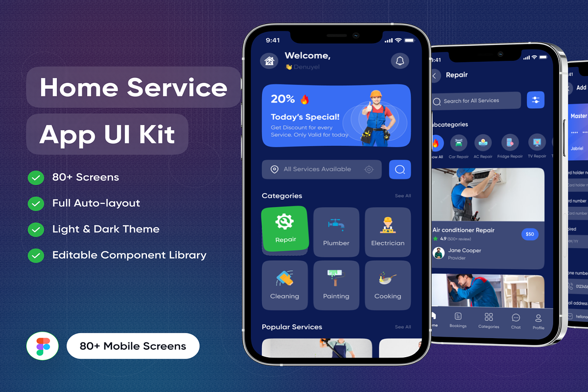 Home Service App Ui Kit, an UI Kit Template by Creative Perspective (Photo 1 of 7)