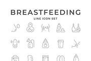 Set line icons of breastfeeding, an Outline Icon by motorama (Thumbnail 1 of 2)
