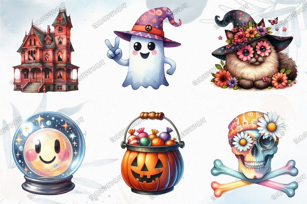 Groovy Halloween Day Clipart, a Graphic by designcity5 (Photo 2 of 5)