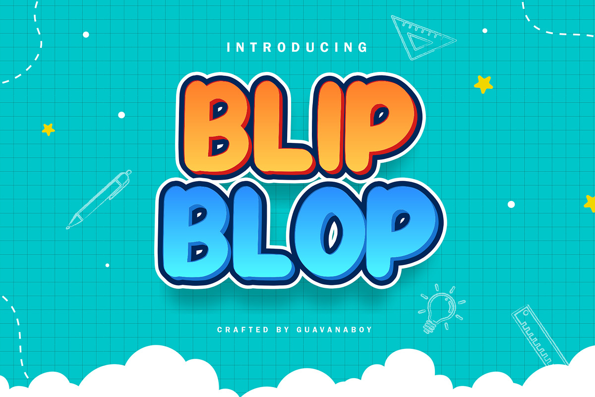 BlipBlop Instagram Fun Display Font, a Script Font by Guavanaboy (Photo 1 of 7)