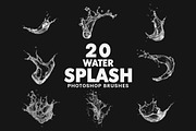 20 Water Splash Photoshop Brushes, a Brush Add-On by AB-TheDesigner (Thumbnail 1 of 4)