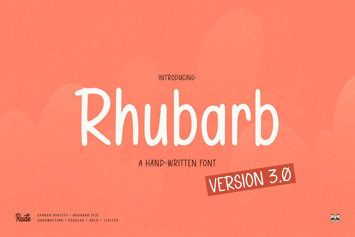 Rhubarb Handwriting Font, a Handwritten Font by bryrude (Photo 1 of 5)