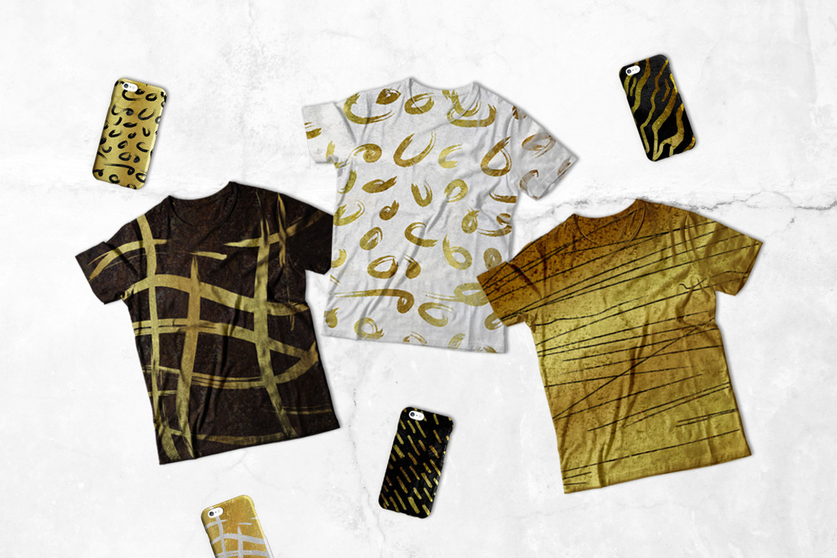 16 Golden Pattern Textures, a Pattern Graphic by Designbase (Photo 6 of 6)