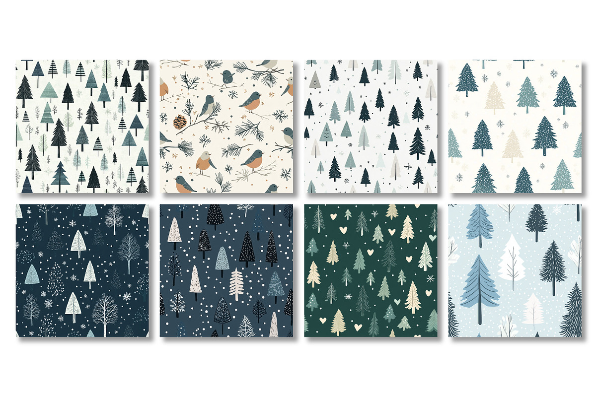 Nordic Winter Seamless Patterns, a Texture Graphic by Dream Creation