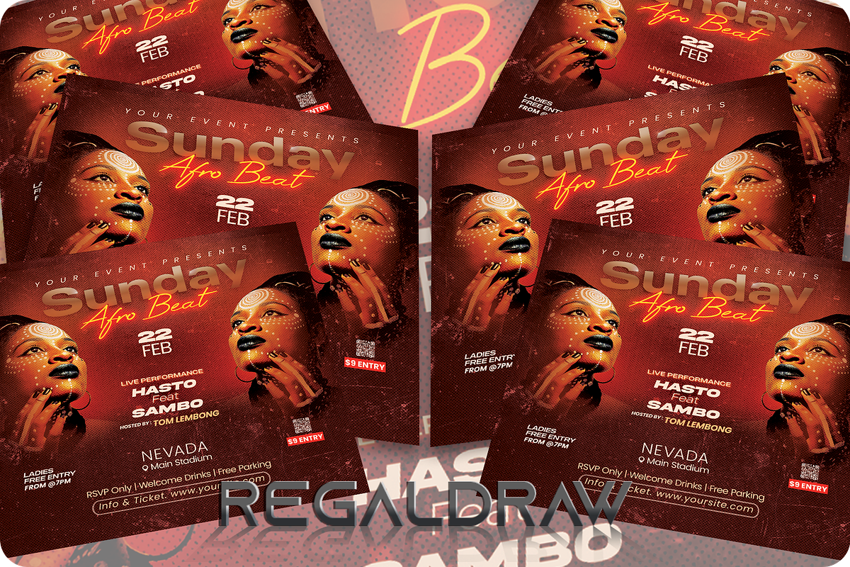 Sunday Afro Beat Flyer, a Flyer Template by regalDRAW (Photo 3 of 4)