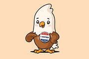 Kawai Bald Eagle Voter, an Animal Illustration by Vector Kitchen by Zoljo (Thumbnail 3 of 3)
