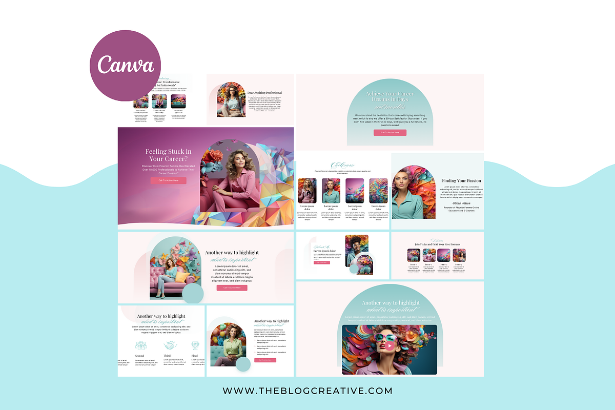 Flourish Femme Canva Sales Page, a Landing Page Template by The Blog Creative (Photo 2 of 7)