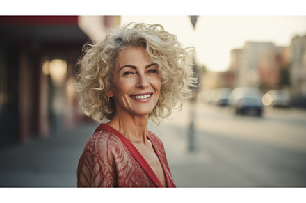 Smiling Old Persian Woman with Blond, a Person Photo by Visual Generation