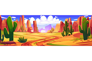 Panoramic wild west desert, an Illustration by art PVP - market