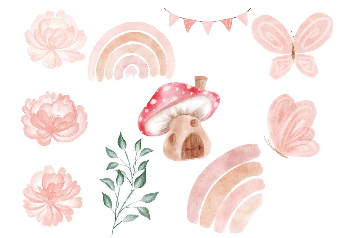Magical Fairy Garden Clipart Set, an Education Illustration by HabitusDesigns (Photo 4 of 6)