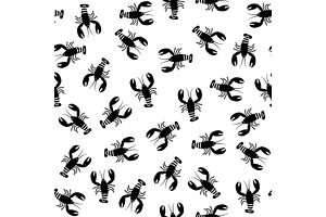 Lobster seamless pattern.