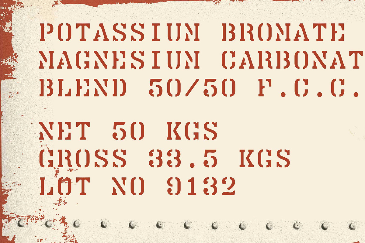 Vtg Stencil Bradley 075, a Slab Serif Font by astype fonts (Photo 6 of 7)