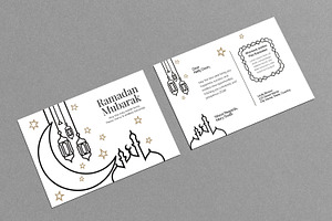 Islamic Ramadan Greeting Postcard, a Card Template by MightyDesign