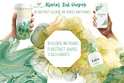 Green/Gold Alcohol Ink graphics, a Texture Illustration by Winged Graphics (Thumbnail 1 of 3)