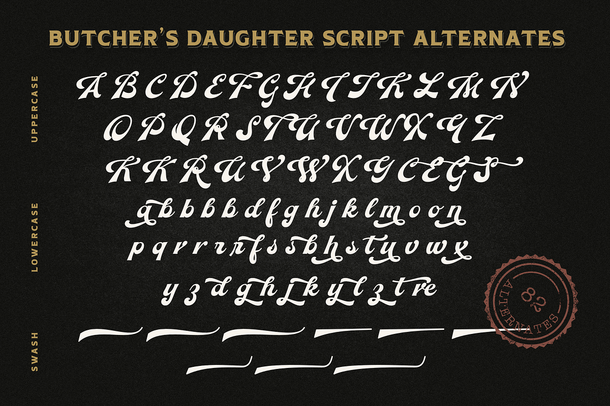 Butcher's Daughter, a Script Font by Larin Type Co. (Photo 14 of 15)