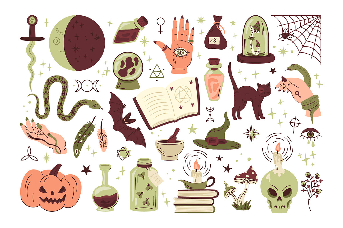 Doodle halloween elements, a Decorative Illustration by GreenSky (Photo 2 of 3)
