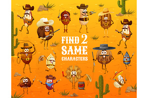 Find Two Same Wild West Cowboys