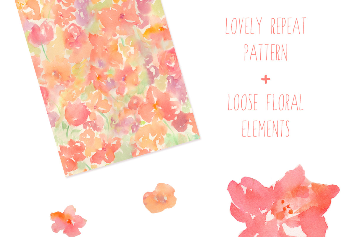 Abstract Floral Pattern and Flowers, an Illustration by Angie Makes (Photo 2 of 3)