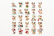 Christmas Reindeer Clipart Set, an Animal Illustration by Nicolle's Colorful Art (Thumbnail 3 of 10)